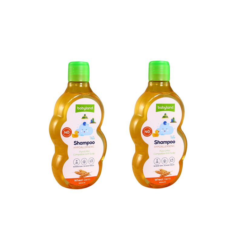 شامپو بچه بیبی لند مدل wheat germ حجم 200 میلی لیتر بسته 2 عددی